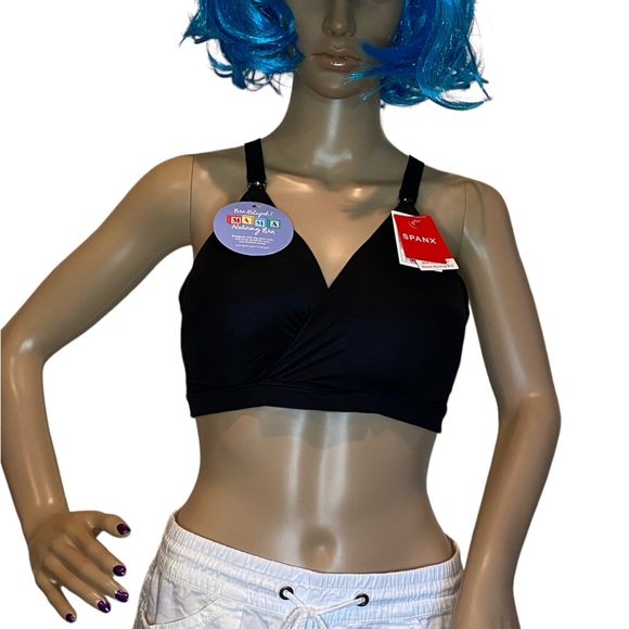 SPANX Bra-llelujah! Mama Nursing Racerback Wrap Bra Very Black Various Sizes NWT - Picture 2 of 10